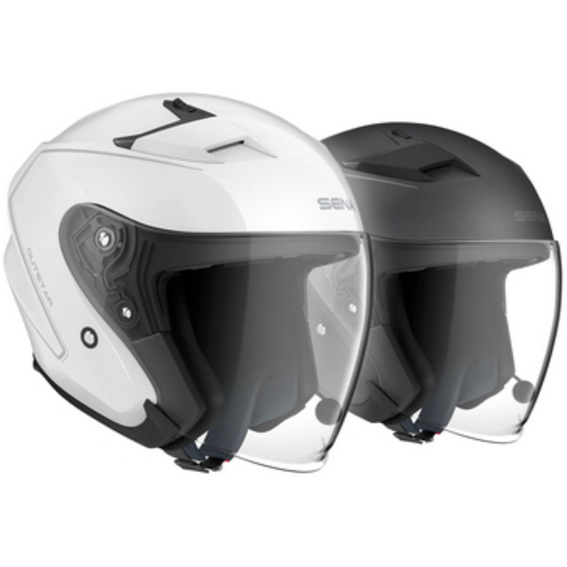 Sena Outstar White and Black Motorcycle Helmet