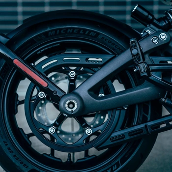 Image of motocycle wheel with michelin tyre