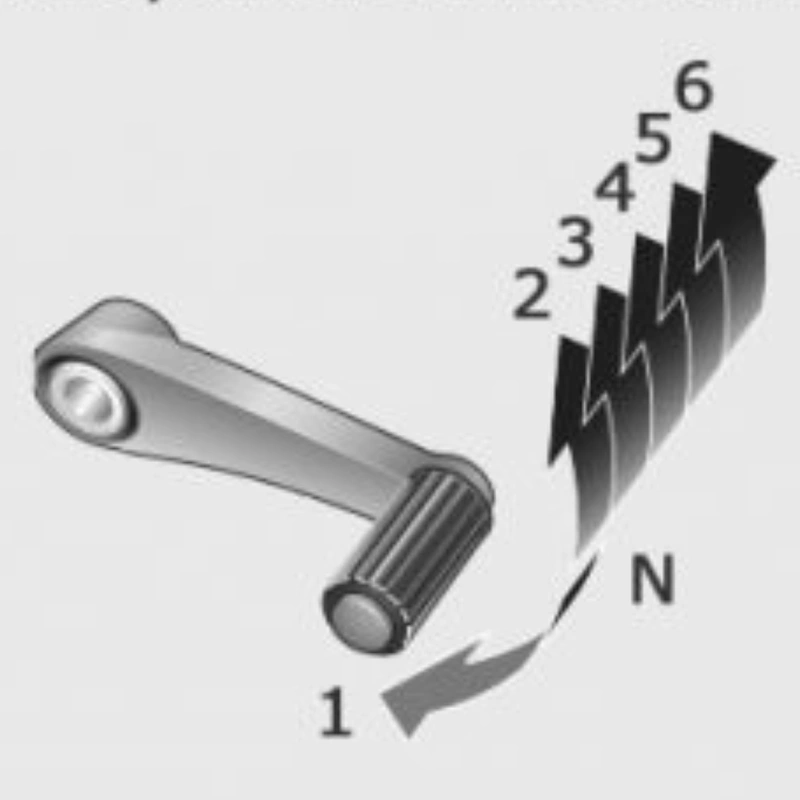 Diagram flowing sequence of motorcycle gearing