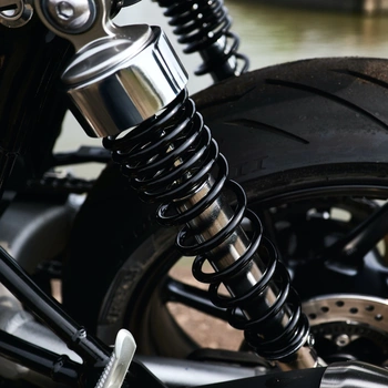 Image of dual rear suspension fitted in a motorcycle