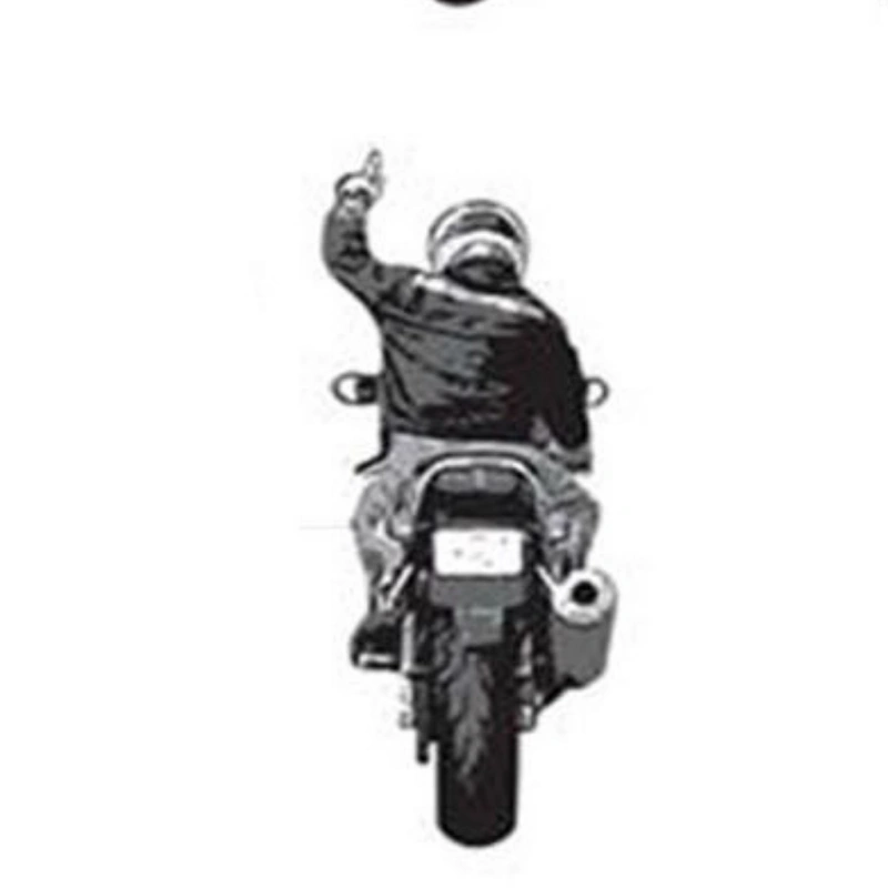 single file hand signal for bikers